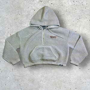 Broken Promises "Love Now Cry Later" Fleece Sherpa Crop Hoodie Size Large